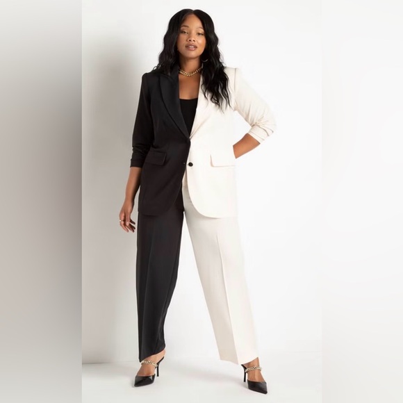 Eloquii Pants - Eloquii Black and Cream Women's Pant